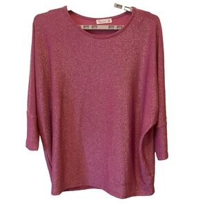 89th and madison sparkling dolman sleeve pink women's top‎